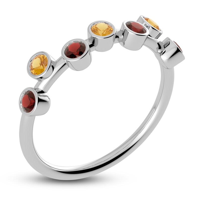 Main Image 2 of Juliette Maison Natural Garnet & Natural Citrine Ring 10K White Gold