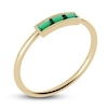 Thumbnail Image 2 of Juliette Maison Natural Emerald Baguette Bar Ring 10K Yellow Gold