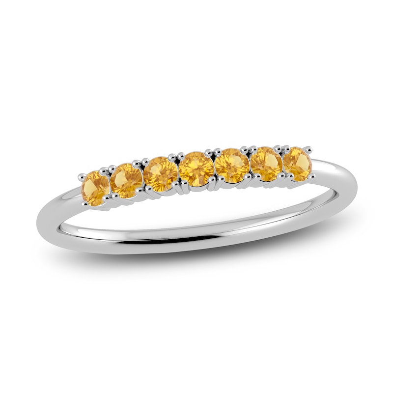 Main Image 1 of Juliette Maison Natural Citrine Half Eternity Ring 10K White Gold