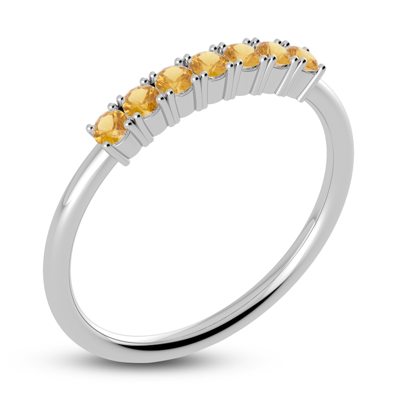 Main Image 2 of Juliette Maison Natural Citrine Half Eternity Ring 10K White Gold