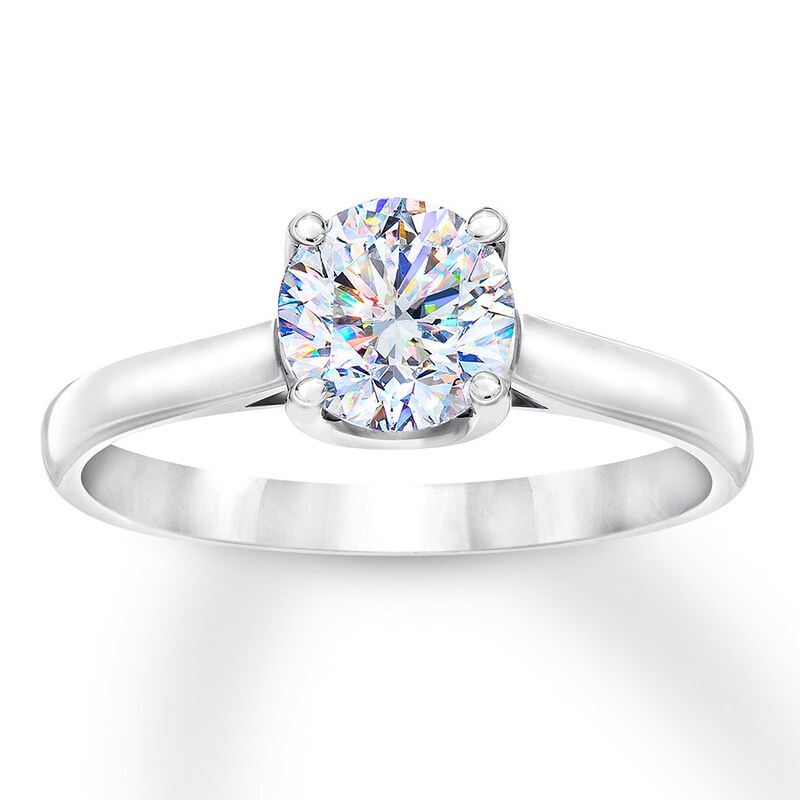THE LEO First Light Diamond Solitaire Ring 1 ct 14K White Gold (I1/I)
