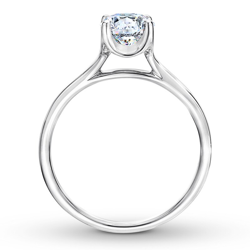 THE LEO First Light Diamond Solitaire Ring 1 ct 14K White Gold (I1/I)