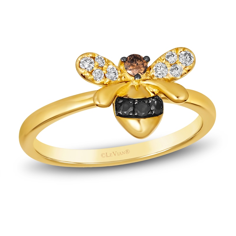 Main Image 1 of Le Vian Diamond Bee Ring 1/5 ct tw Round 14K Honey Gold
