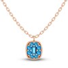 Thumbnail Image 1 of Juliette Maison Natural Blue Zircon Pendant Necklace 10K Rose Gold