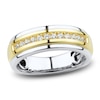 Thumbnail Image 1 of Men's Diamond Wedding Band 1/4 ct tw Round 14K Two-Tone Gold