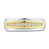 Thumbnail Image 3 of Men's Diamond Wedding Band 1/4 ct tw Round 14K Two-Tone Gold