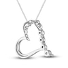 Thumbnail Image 2 of Diamond Heart Pendant Necklace 1/2 ct tw Round 14K White Gold 18"