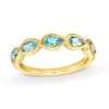 Thumbnail Image 1 of Kallati Pear-Shaped Natural Blue Topaz Ring 14K Yellow Gold