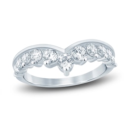Diamond Contour Anniversary Band 1 ct tw Round 14K White Gold