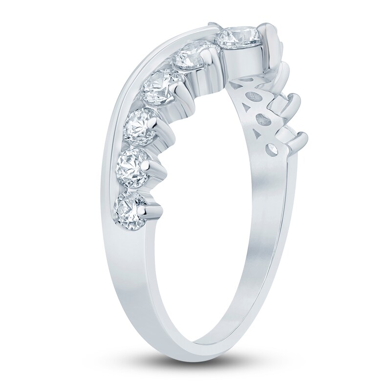 Main Image 2 of Diamond Contour Anniversary Band 1 ct tw Round 14K White Gold