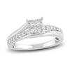Thumbnail Image 0 of Diamond Engagement Ring 1/2 ct tw Princess/Round 14K White Gold