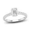 Thumbnail Image 1 of Diamond Engagement Ring 1-1/2 ct tw Emerald/Round 14K White Gold