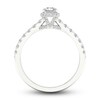 Thumbnail Image 4 of Diamond Engagement Ring 1-1/2 ct tw Emerald/Round 14K White Gold