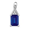 Thumbnail Image 0 of Natural Blue Sapphire Charm Diamond Accents 14K White Gold