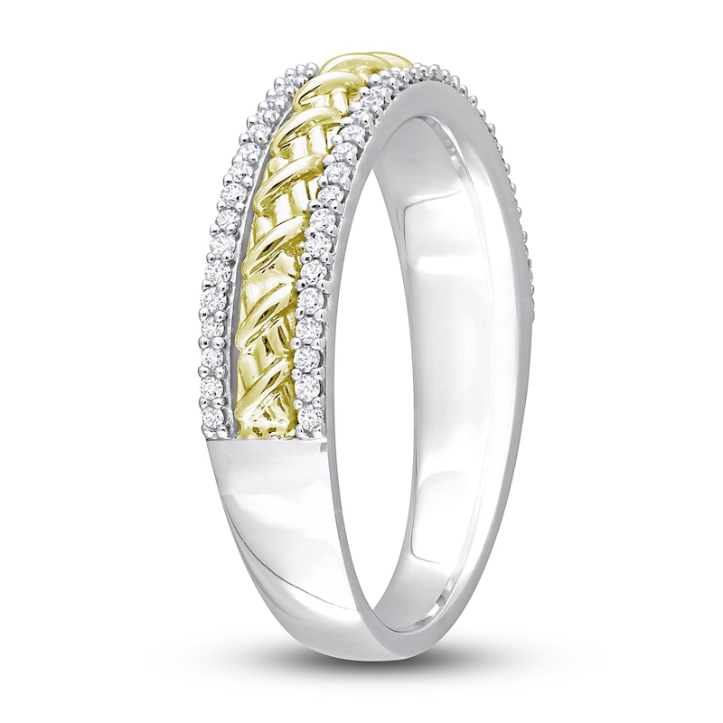 Main Image 2 of Y-Knot Diamond Anniversary Band 1/5 ct tw Round 14K Two-Tone Gold