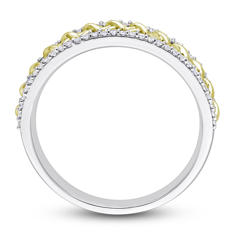 Main Image 3 of Y-Knot Diamond Anniversary Band 1/5 ct tw Round 14K Two-Tone Gold