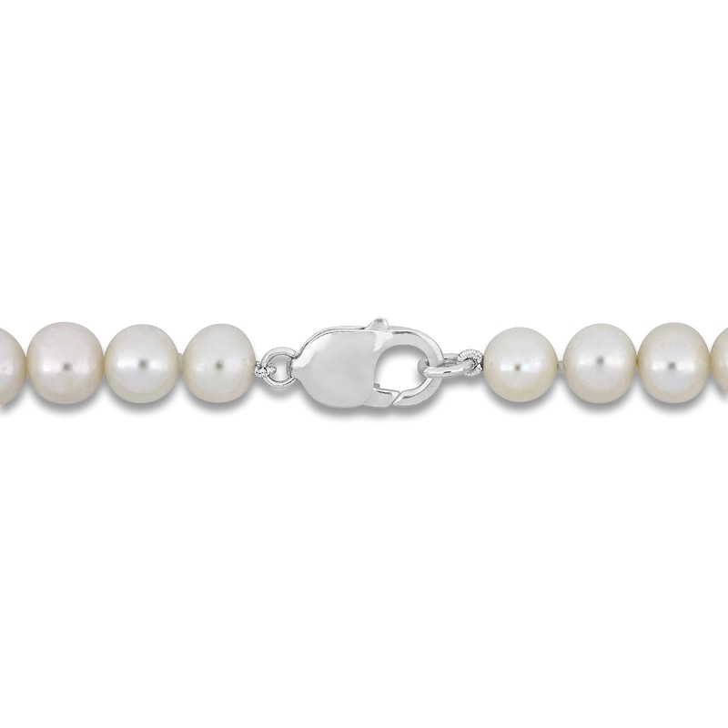 Main Image 2 of Men's Freshwater Cultured Pearl Necklace Sterling Silver 20"
