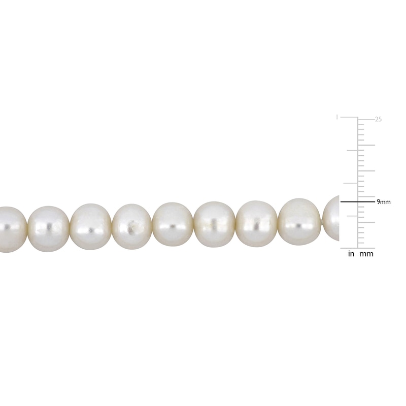 Main Image 3 of Men's Freshwater Cultured Pearl Necklace Sterling Silver 20"