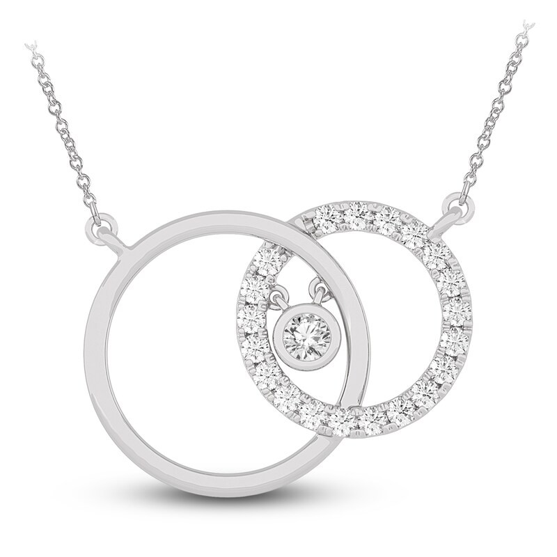 Main Image 1 of Diamond Pendant Necklace 1/2 ct tw Round 14K White Gold 18"