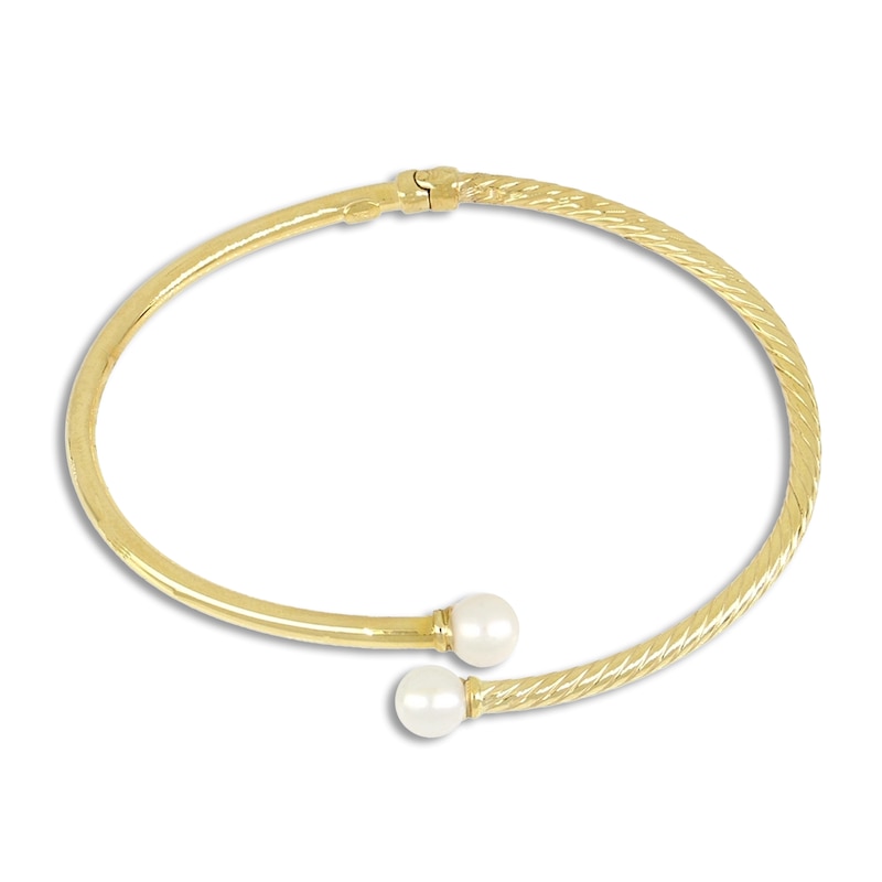 Main Image 3 of Freshwater Cultured Pearl Bangle Bracelet 14K Yellow Gold