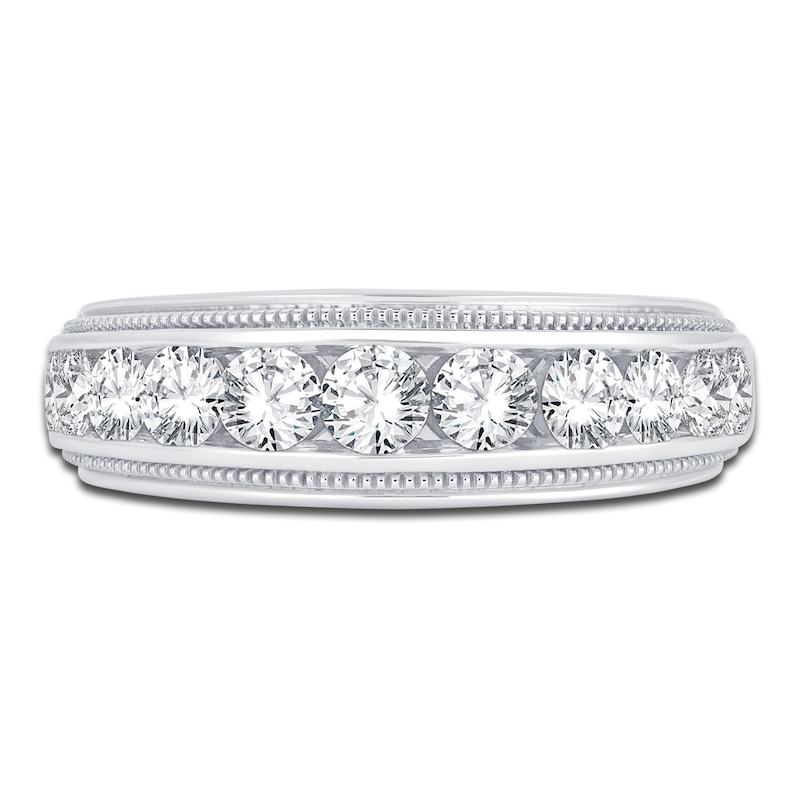 Main Image 3 of Men's Diamond Wedding Band 1-1/2 ct tw Round 14K White Gold