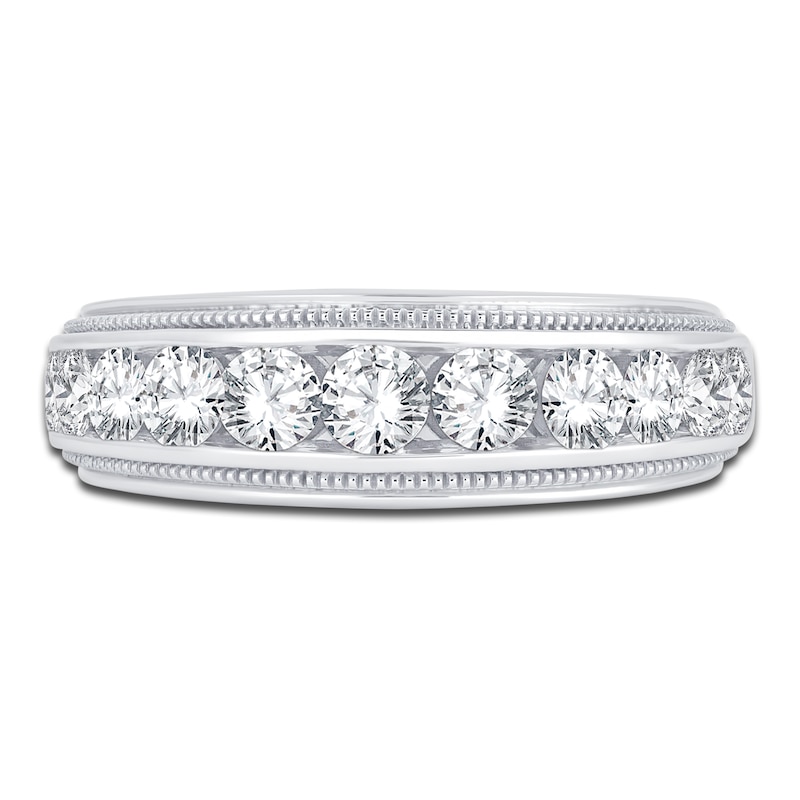 Men's Diamond Wedding Band 1-1/2 ct tw Round 14K White Gold