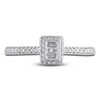 Thumbnail Image 2 of Diamond Promise Ring 1/4 ct tw Round/Baguette 14K White Gold