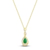 Thumbnail Image 0 of Natural Emerald Necklace 1/15 ct tw Diamonds 14K Yellow Gold 18"