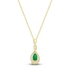 Thumbnail Image 1 of Natural Emerald Necklace 1/15 ct tw Diamonds 14K Yellow Gold 18"