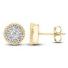 Thumbnail Image 2 of Diamond Rope Stud Earrings 1/2 ct tw Round 14K Yellow Gold