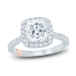 Pnina Tornai Lab-Grown Diamond Engagement Ring 2-1/2 ct tw Cushion/Round 14K White Gold