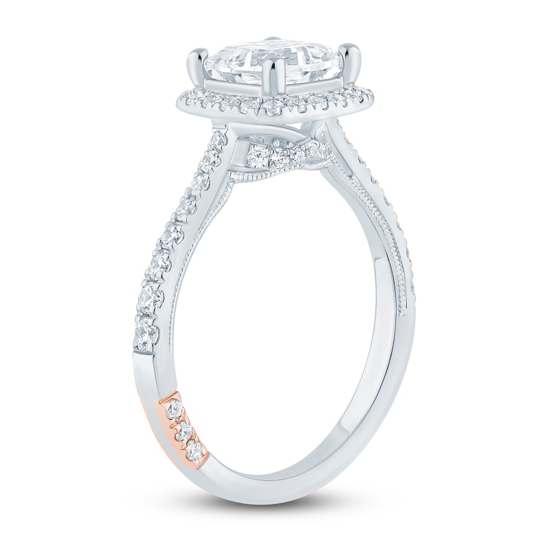 Main Image 2 of Pnina Tornai Lab-Grown Diamond Engagement Ring 2-1/2 ct tw Cushion/Round 14K White Gold