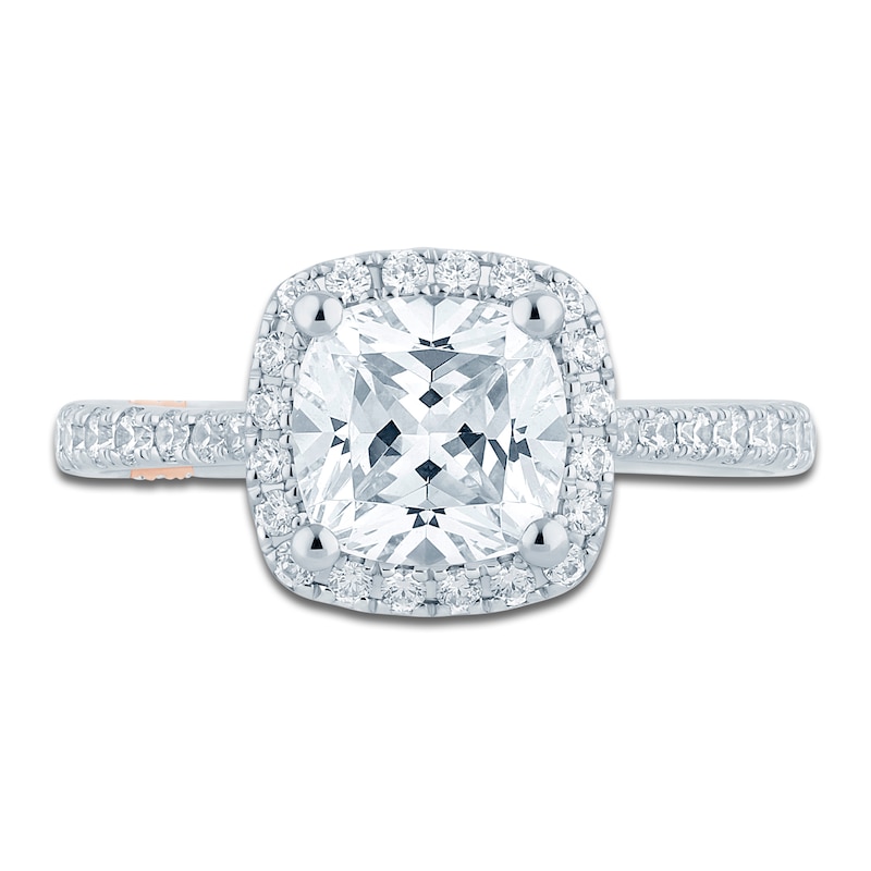 Main Image 3 of Pnina Tornai Lab-Grown Diamond Engagement Ring 2-1/2 ct tw Cushion/Round 14K White Gold