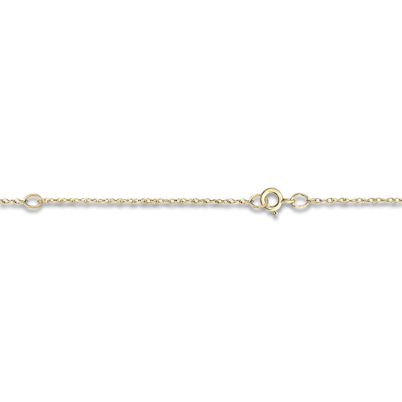 Main Image 3 of Personalized High-Polish Heart Pendant Diamond Accent Necklace 14K Yellow Gold 18"