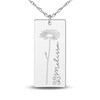 Thumbnail Image 1 of Personalized High-Polish Flower Pendant Necklace Diamond Accent 14K White Gold 18"