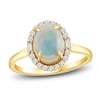Thumbnail Image 1 of Natural Opal Ring 1/5 ct tw Diamonds 14K Yellow Gold