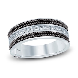 Pnina Tornai Men's Diamond Wedding Ring 1/2 ct tw Round 14K White Gold