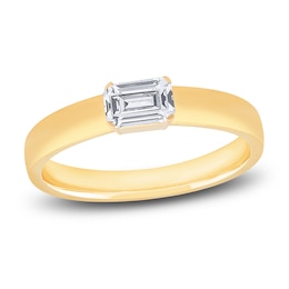 Diamond Solitaire Engagement Ring 1/2 ct tw Emerald 14K Yellow Gold (I/SI2)