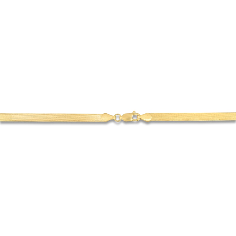 Main Image 2 of Solid Herringbone Chain Necklace 14K Yellow Gold 18" 4.6mm