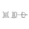 Thumbnail Image 1 of Princess-Cut Lab-Grown Diamond Solitaire Stud Earrings 1-1/2 ct tw 14K White Gold (SI2/F)