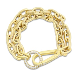 Crivelli Diamond Link Bracelet 1-3/4 ct tw Round 18K Yellow Gold 7.5