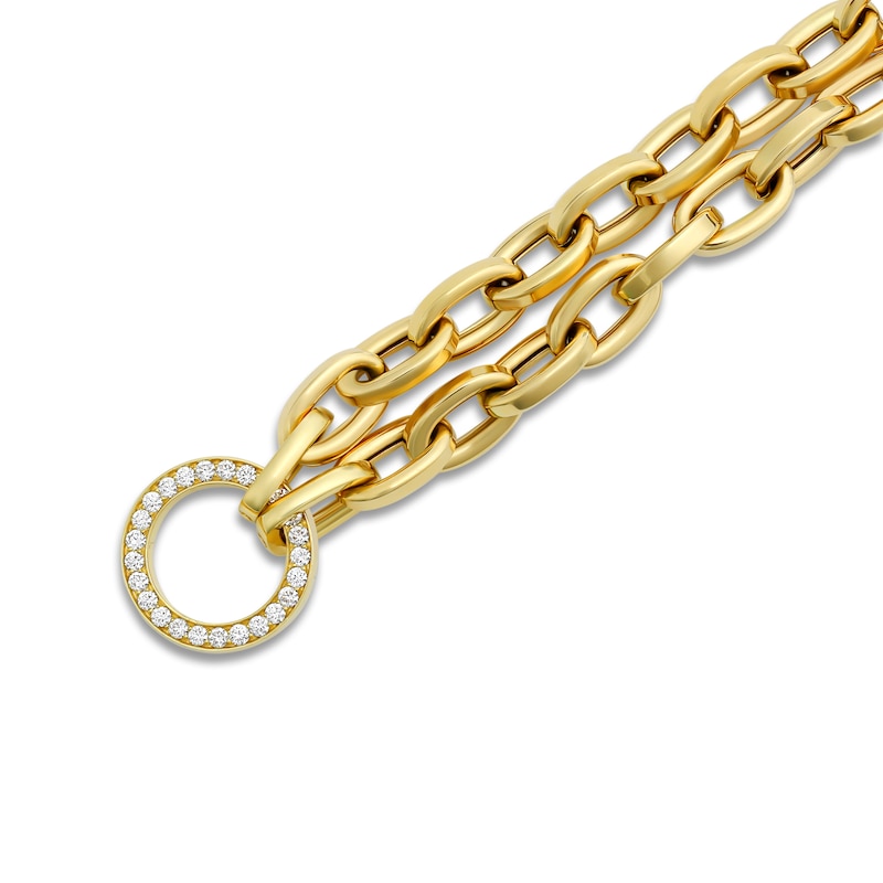 Crivelli Diamond Link Bracelet 1-3/4 ct tw Round 18K Yellow Gold 7.5