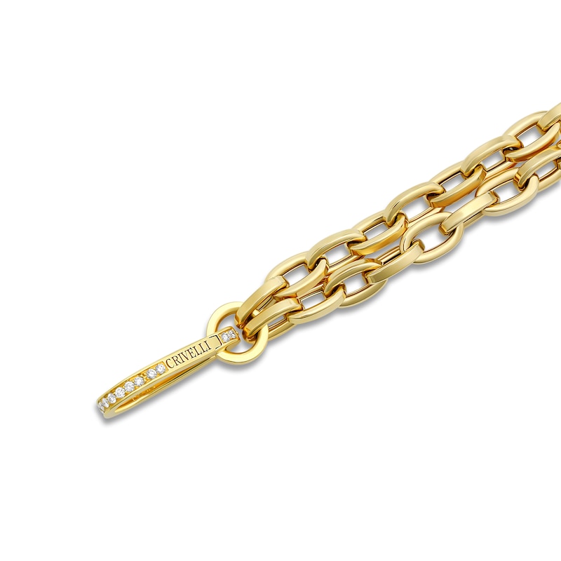 Crivelli Diamond Link Bracelet 1-3/4 ct tw Round 18K Yellow Gold 7.5