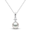 Thumbnail Image 1 of Yoko London White Akoya Cultured Pearl Necklace 1/5 ct tw Diamonds 18K White Gold 16-18" Adjustable