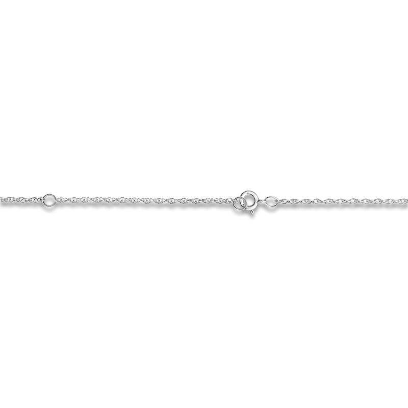 Main Image 3 of High-Polish Initial Bracelet Diamond Accents 14K White Gold 7.25"