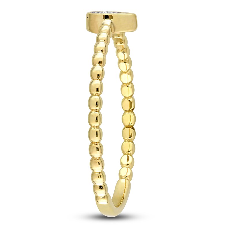 Main Image 2 of High-Polish Teardrop Ring Diamond Accents 14K Yellow Gold