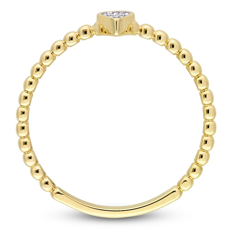 Main Image 3 of High-Polish Teardrop Ring Diamond Accents 14K Yellow Gold