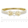 Thumbnail Image 2 of Men's Diamond & Lab Created Ruby Lion Bangle Bracelet 1 ct tw Round 10K Yellow Gold