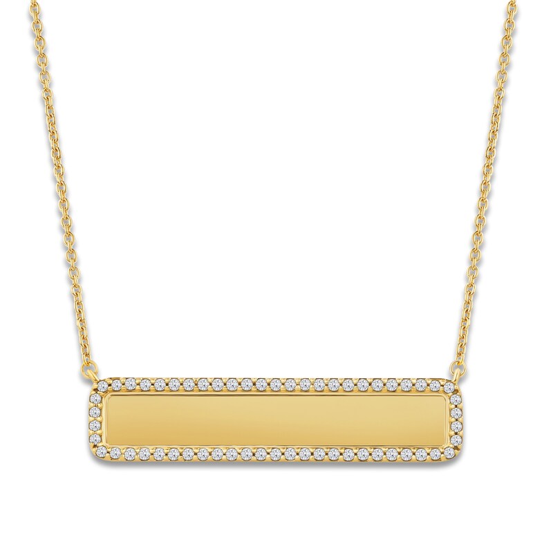 Main Image 1 of Diamond Bar Necklace 1/3 ct tw Round 14K Yellow Gold