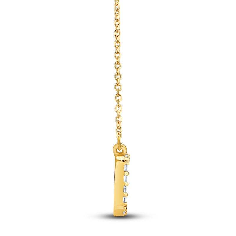 Main Image 4 of Diamond Bar Necklace 1/3 ct tw Round 14K Yellow Gold